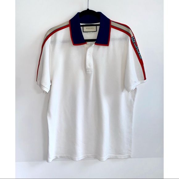Authentic Men's Gucci Cotton polo with Gucci stripe asain 3xl - Picture 3 of 11